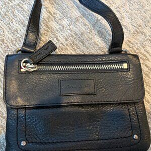 Cole Haan Black small double entry cross body purse size 7" x 5"